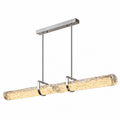 Livia Glacier Glass Linear Pendant Light Glowryte