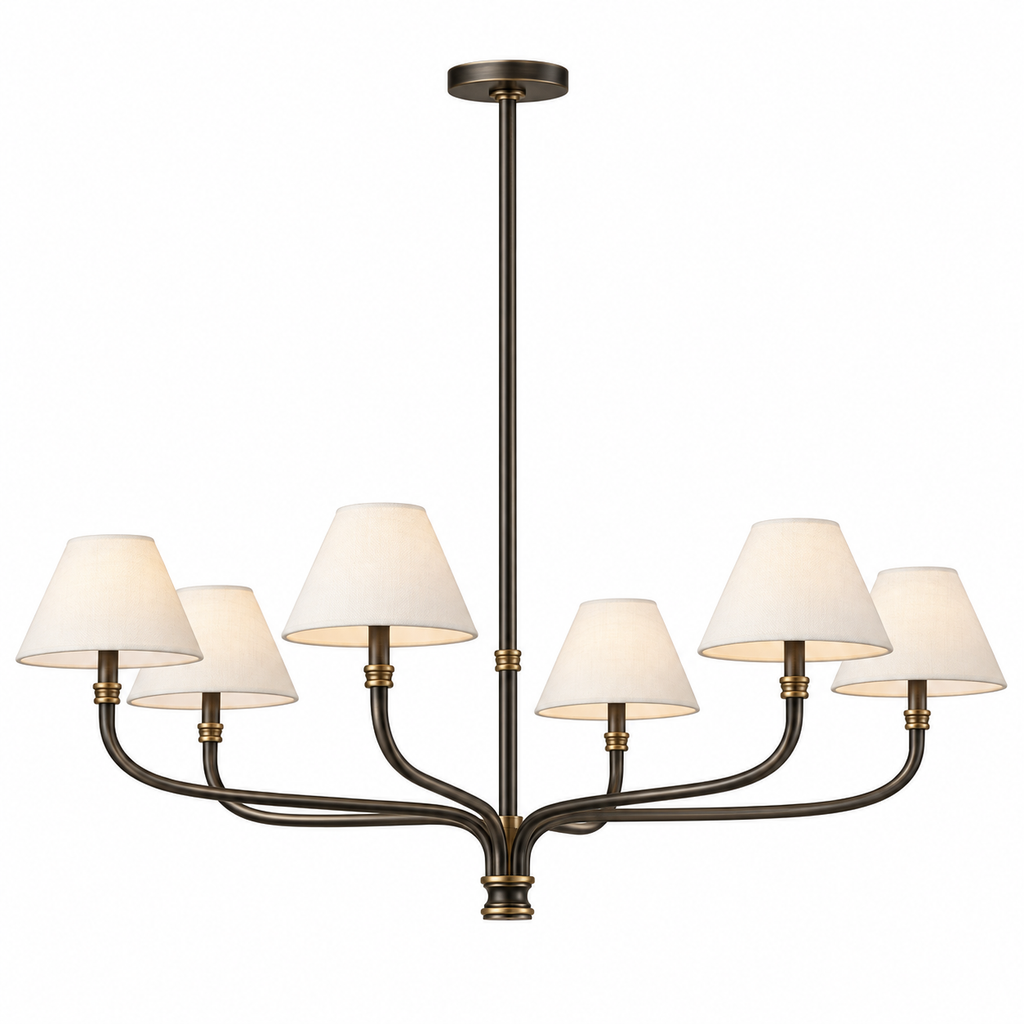Modern Minimalist Fabric Shade Chandelier 6-Light · Dia 51.2" (130 cm) Glowryte