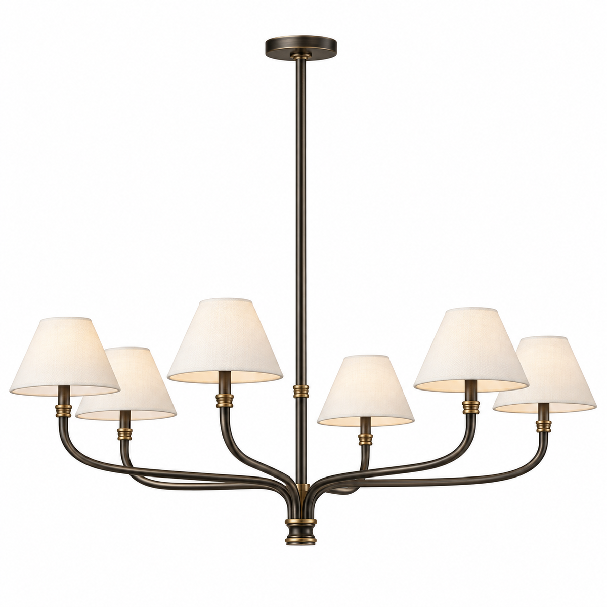Modern Minimalist Fabric Shade Chandelier 6-Light · Dia 51.2" (130 cm) Glowryte