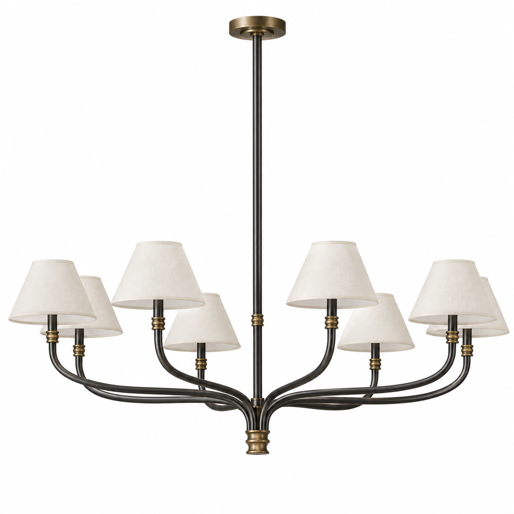 Modern Minimalist Fabric Shade Chandelier 8-Light · Dia 51.2" (130 cm) Glowryte