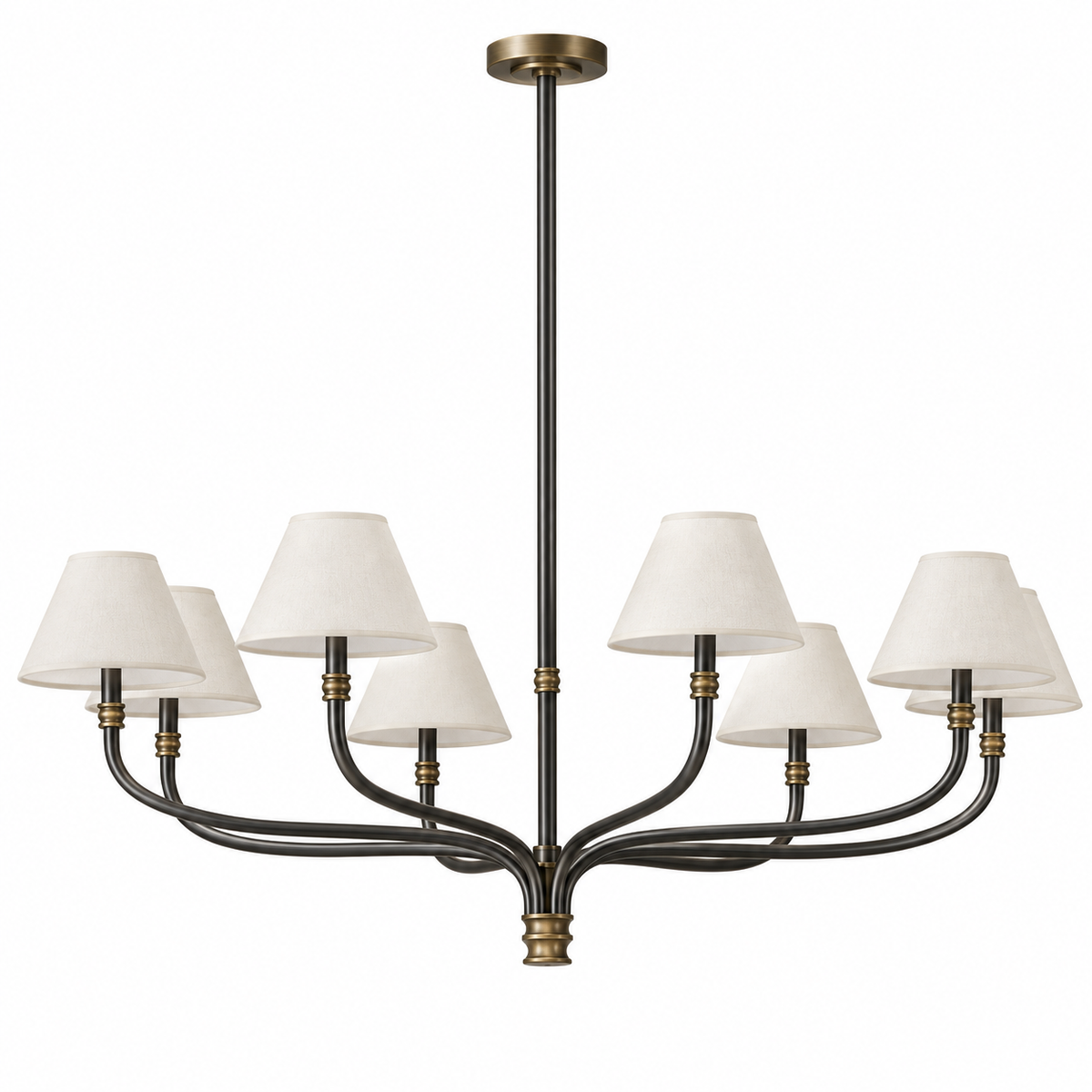 Modern Minimalist Fabric Shade Chandelier 8-Light · Dia 51.2" (130 cm) Glowryte