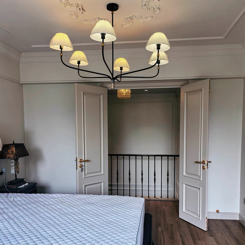 Modern Minimalist Fabric Shade Chandelier Glowryte