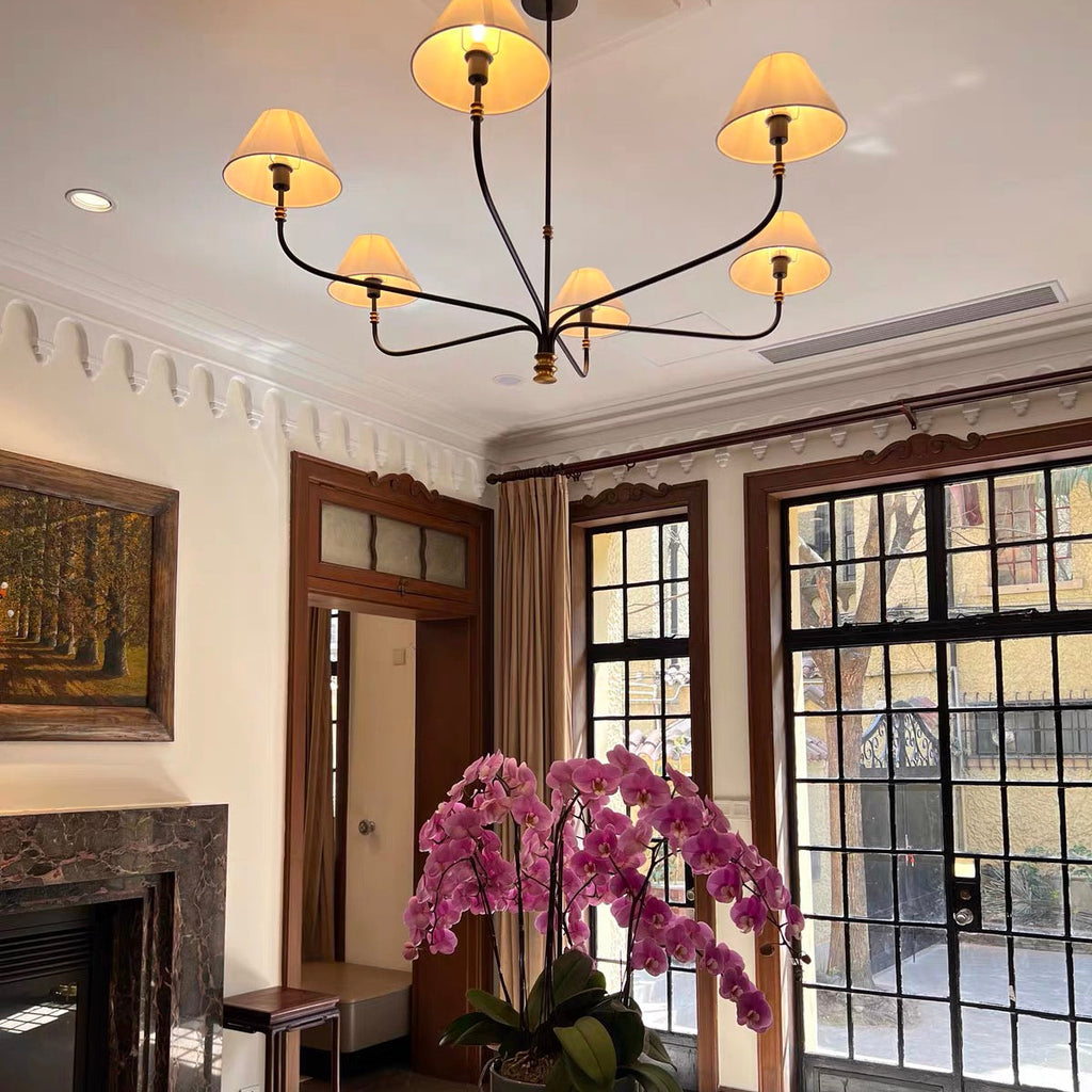 Modern Minimalist Fabric Shade Chandelier Glowryte