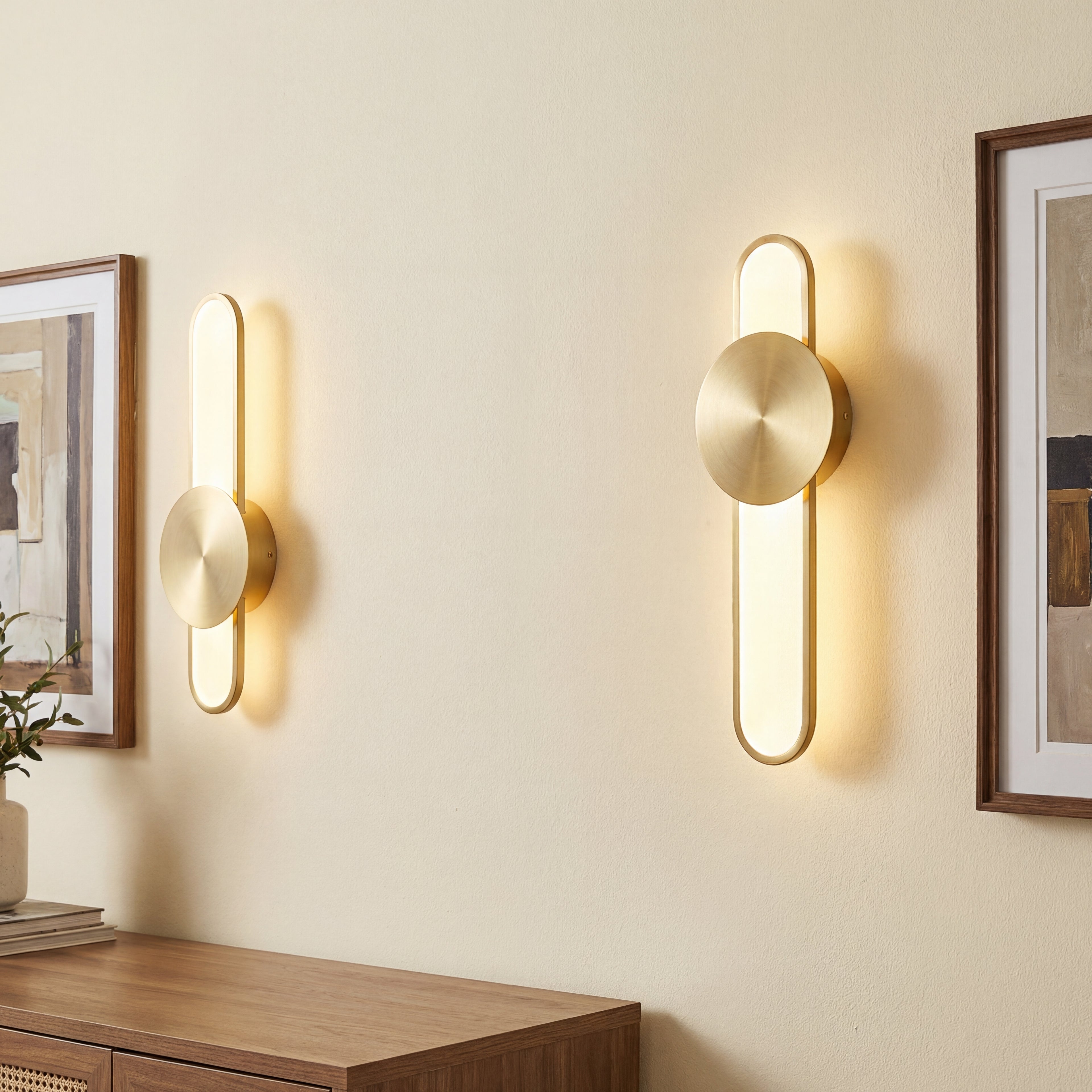 Elden Wall Sconce Deep Brass L 5.9" × W 1.9" × H17" (L 15 × W 5 × H 43 cm) Glowryte