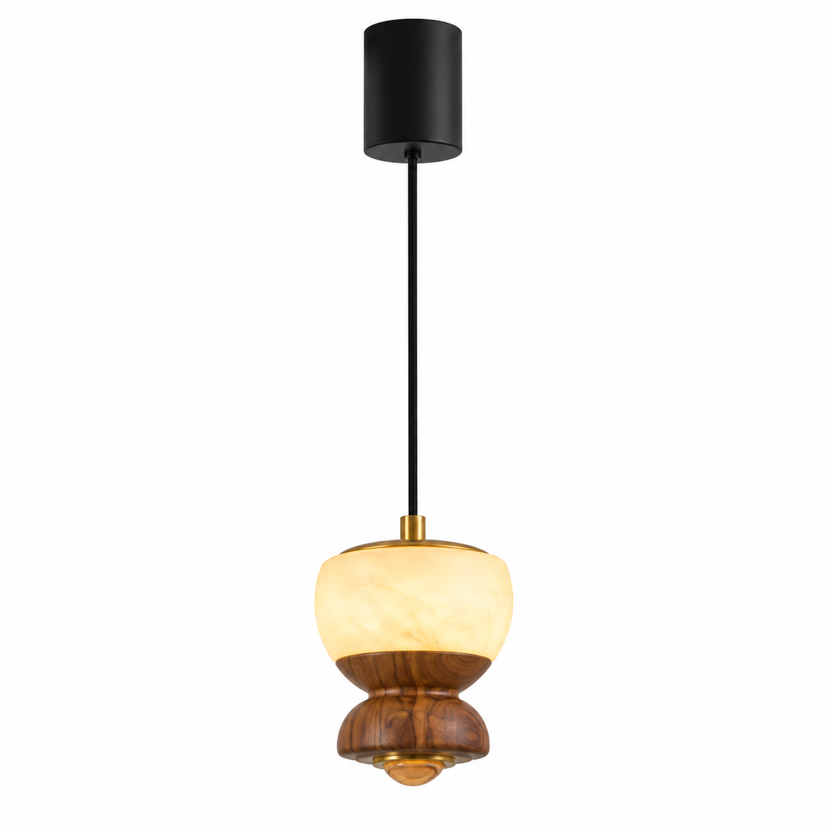 Nara Touch-Dimming Walnut Mini Pendant Light Glowryte