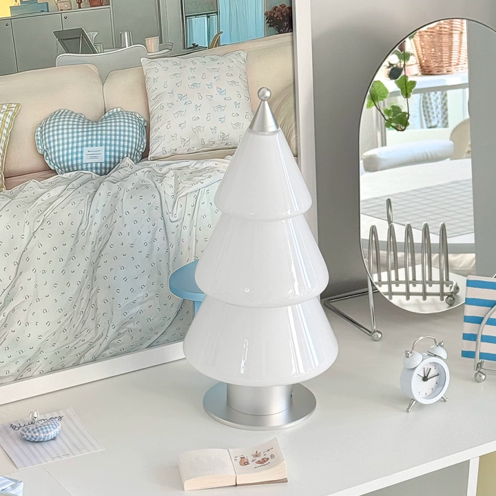 Neva Cordless Frosted Glass Tree Table Lamp