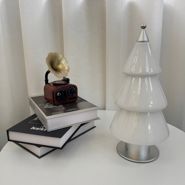 Neva Cordless Frosted Glass Tree Table Lamp