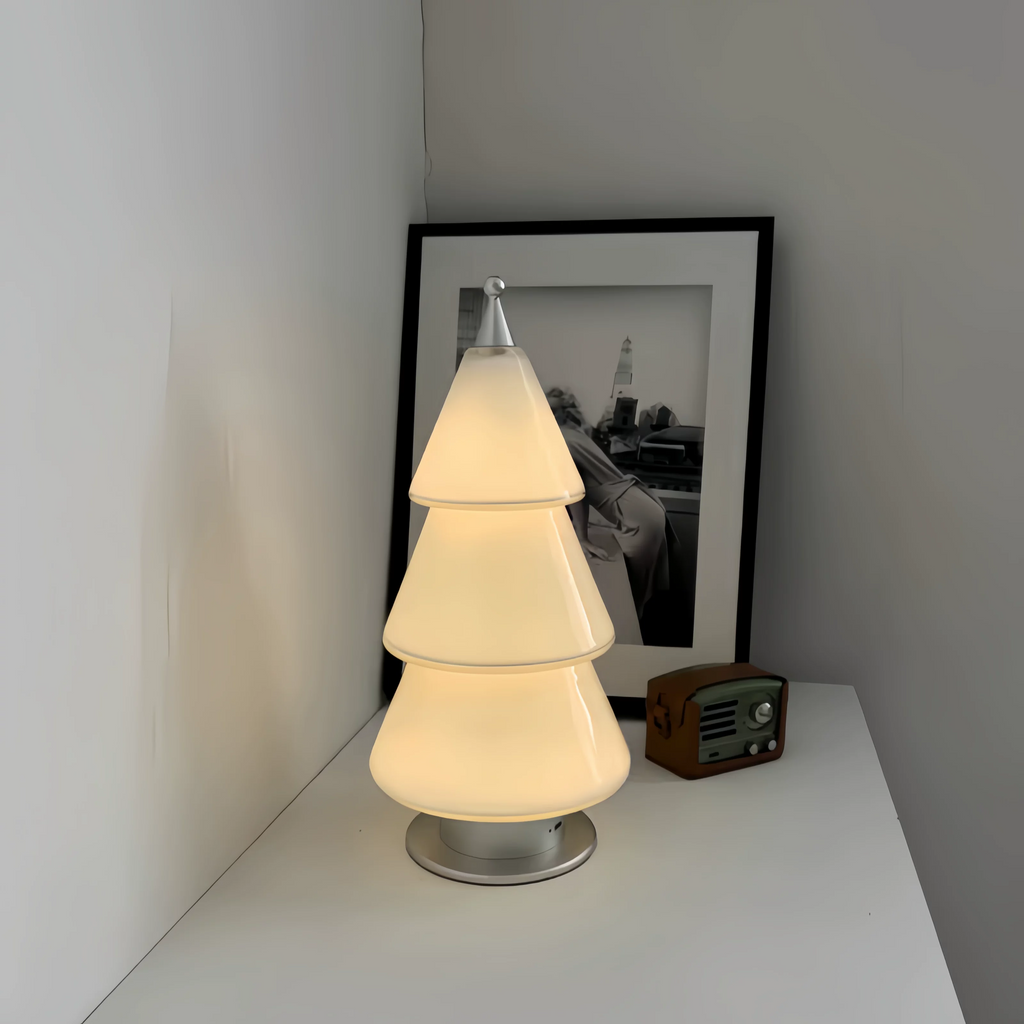 Neva Cordless Frosted Glass Tree Table Lamp