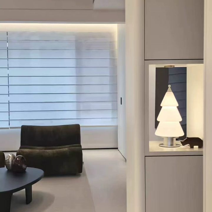 Neva Cordless Frosted Glass Tree Table Lamp