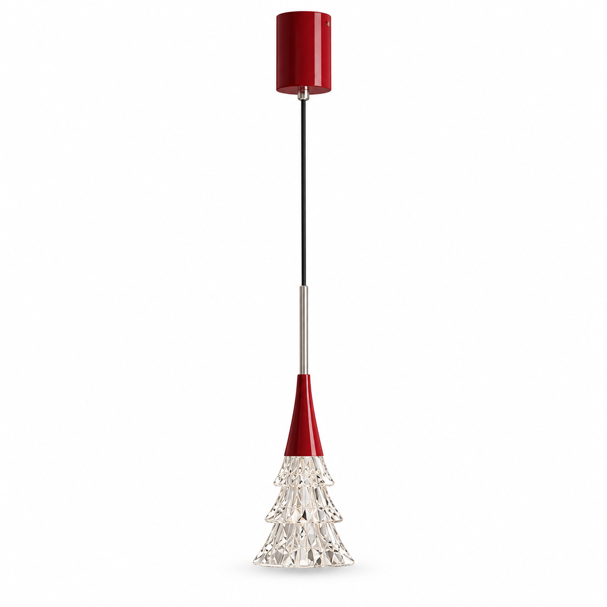 Noel Crystal Tree Rise-and-Fall Pendant Light Ruby Red Glowryte