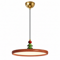 Noel Pine-Topped Disc Pendant Light Glowryte
