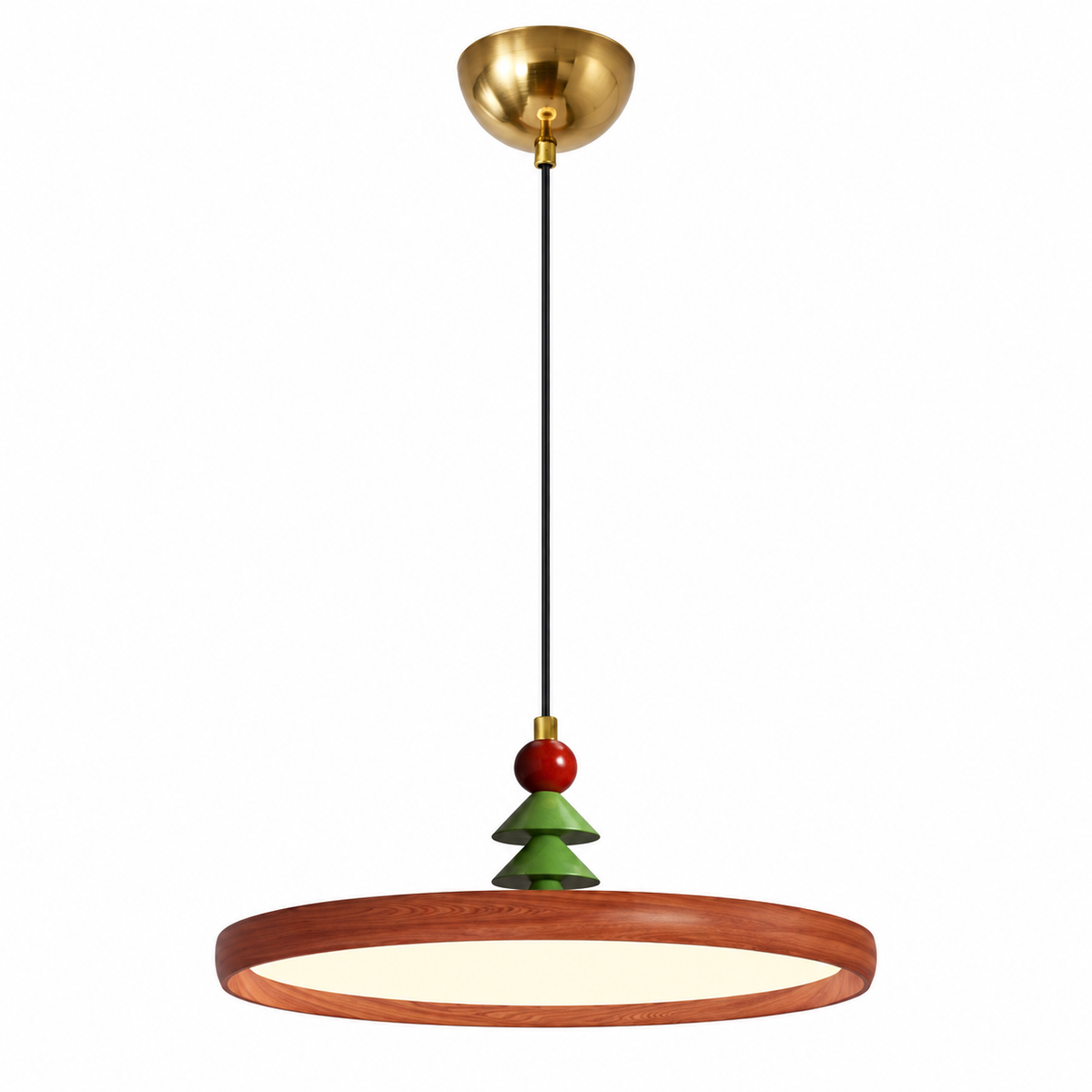 Noel Pine-Topped Disc Pendant Light Glowryte