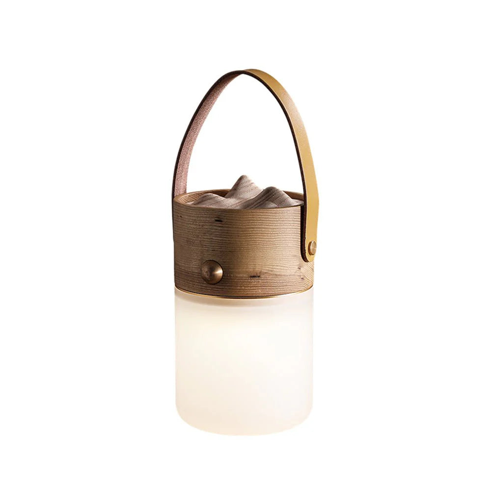Wander Leather Handle Table Lamp Dia 3.9” × H 6.4“(Dia 10 × H 16.2 cm) Light Glowryte