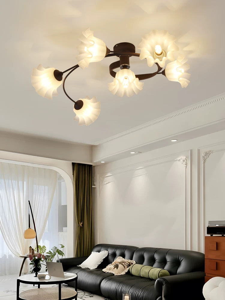 Floral Branch Semi-Flush Chandelier Glowryte
