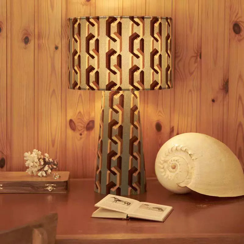 Verona Geometric Fabric Table Lamp Glowryte