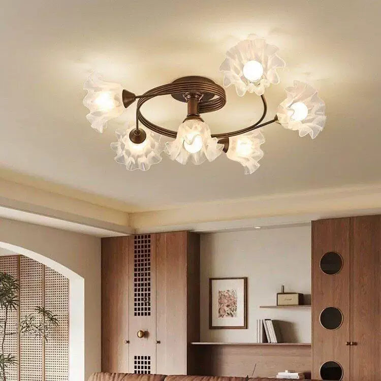 Floral Branch Semi-Flush Chandelier Glowryte