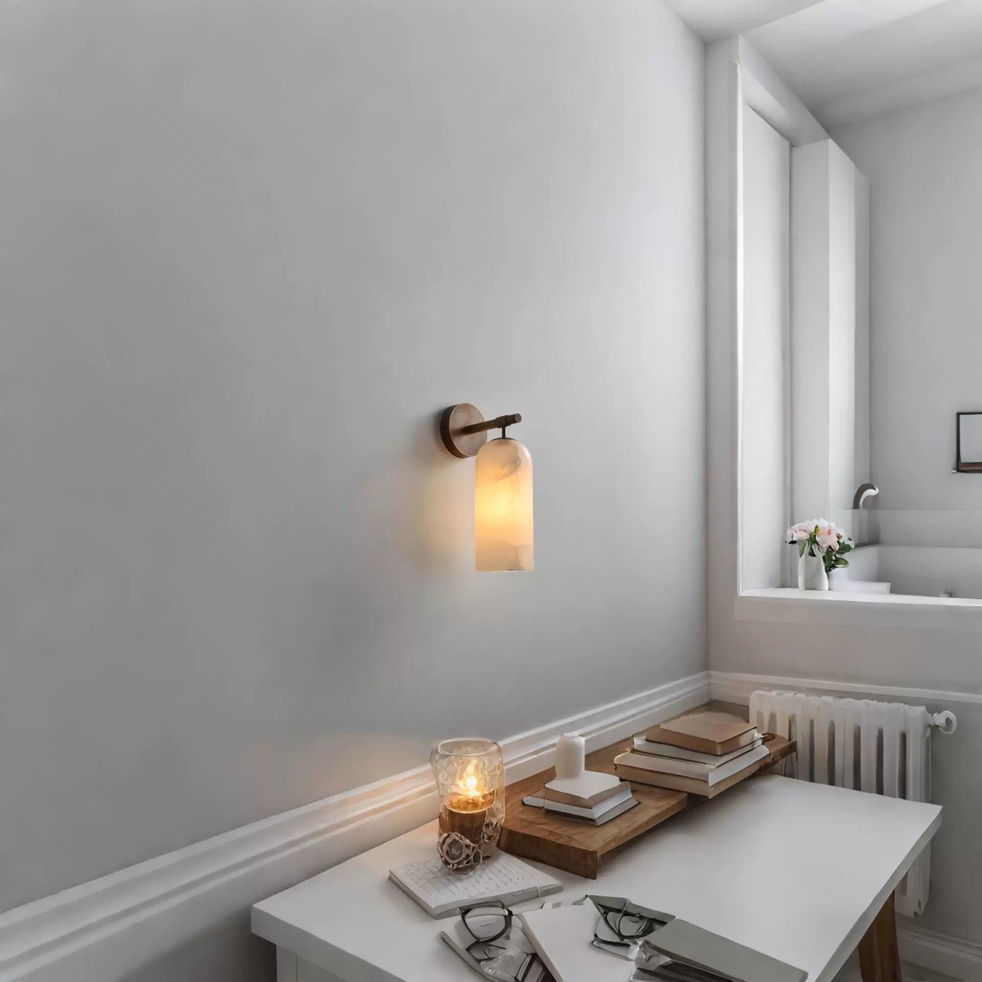 Alba Alabaster Wall Sconce Glowryte