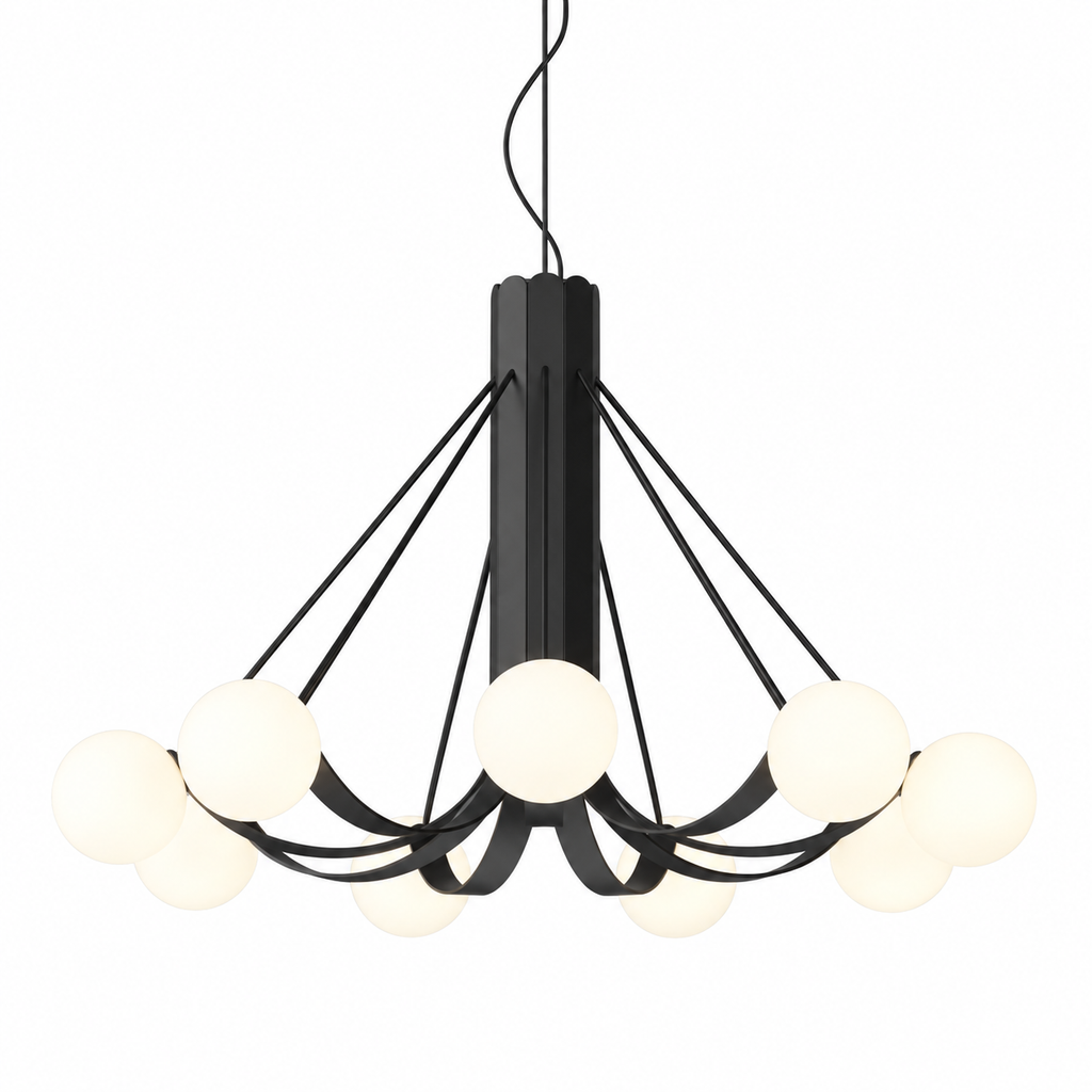 Orbit Arc 9-Light Chandelier Glowryte