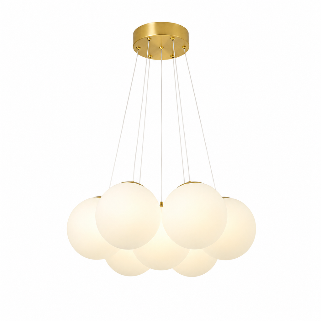 Orla Multi-Arm Globe Chandelier 7-Head: Dia 17.7″ × H 47.2″ (Dia 45 × H 120 cm) Glowryte