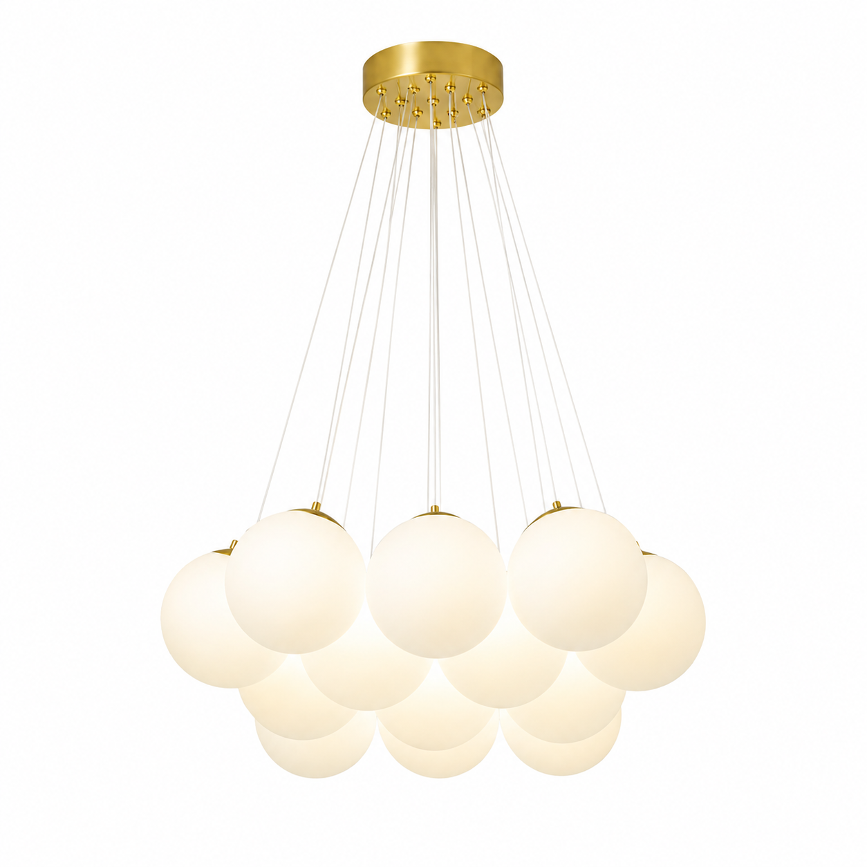 Orla Multi-Arm Globe Chandelier 13-Head: Dia 23.6″ × H 47.2″ (Dia 60 × H 120 cm) Glowryte