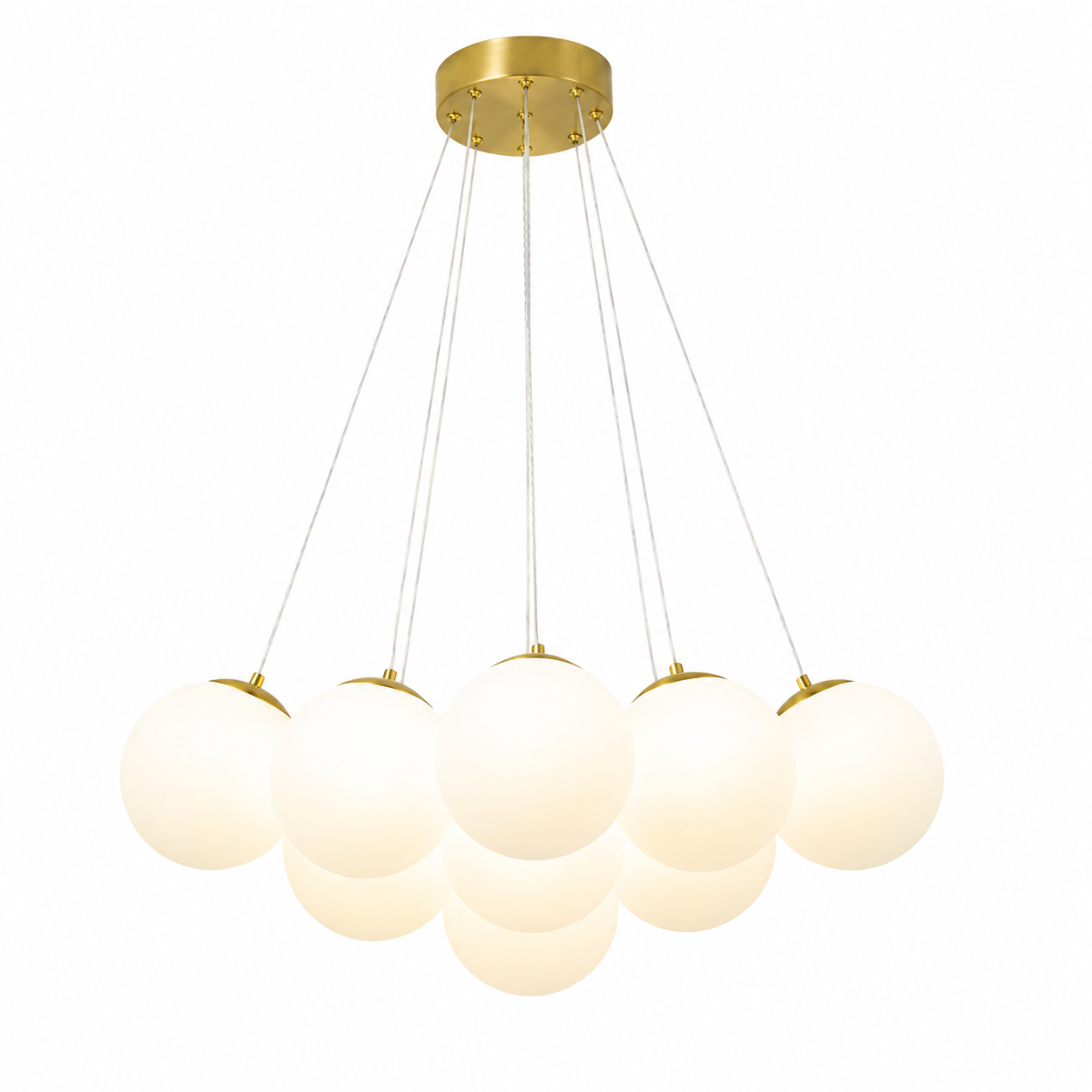 Orla Multi-Arm Globe Chandelier 9-Head: Dia 21.7″ × H 47.2″ (Dia 55 × H 120 cm) Glowryte