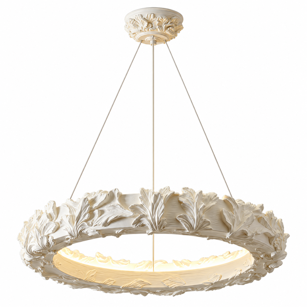 Feuille Grand Sculptural Leaf Ring Chandelier Glowryte