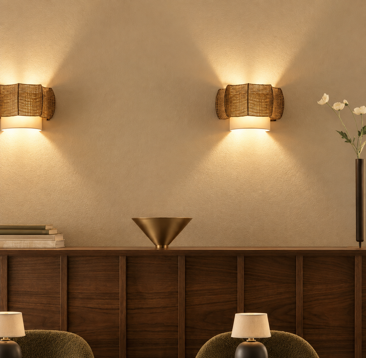 Paloma Woven Rattan Wall Sconce