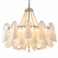 Murano Petal & Pearl Chandelier Dia 23.6" × H 18.1" (Dia 60 × H 46 cm) Glowryte