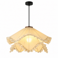 Pleated Ruffle Fabric Pendant Light Dia 60 cm Glowryte