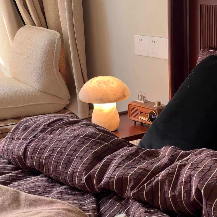 Rhea Alabaster Mushroom Table Lamp Glowryte