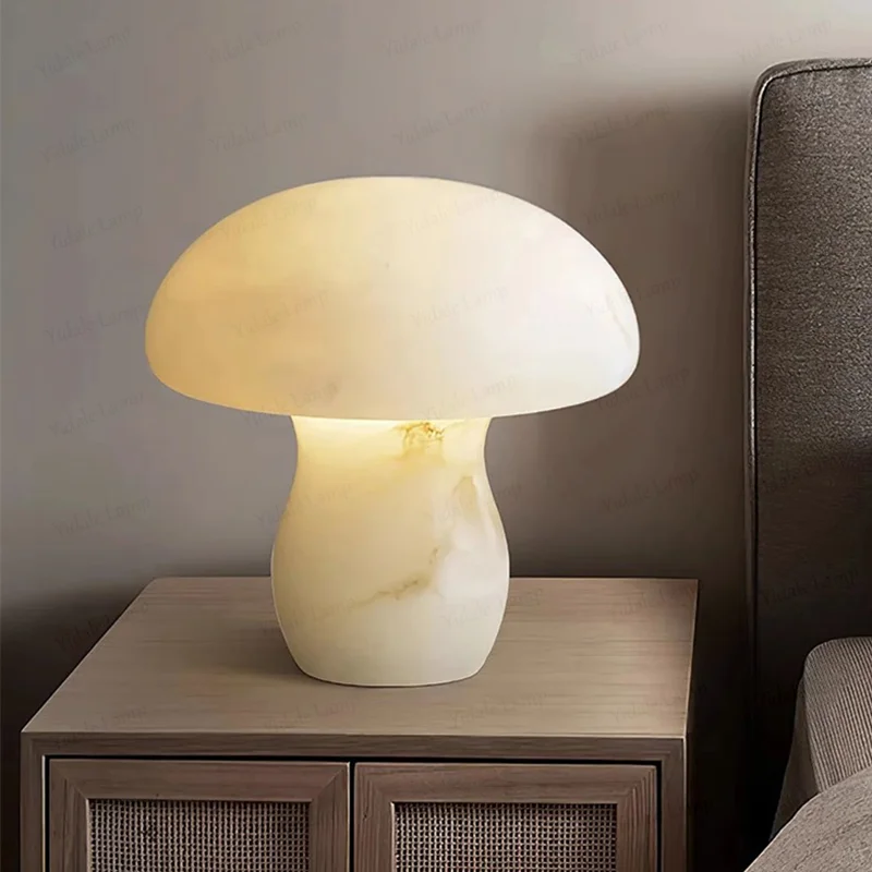 Rhea Alabaster Mushroom Table Lamp Glowryte