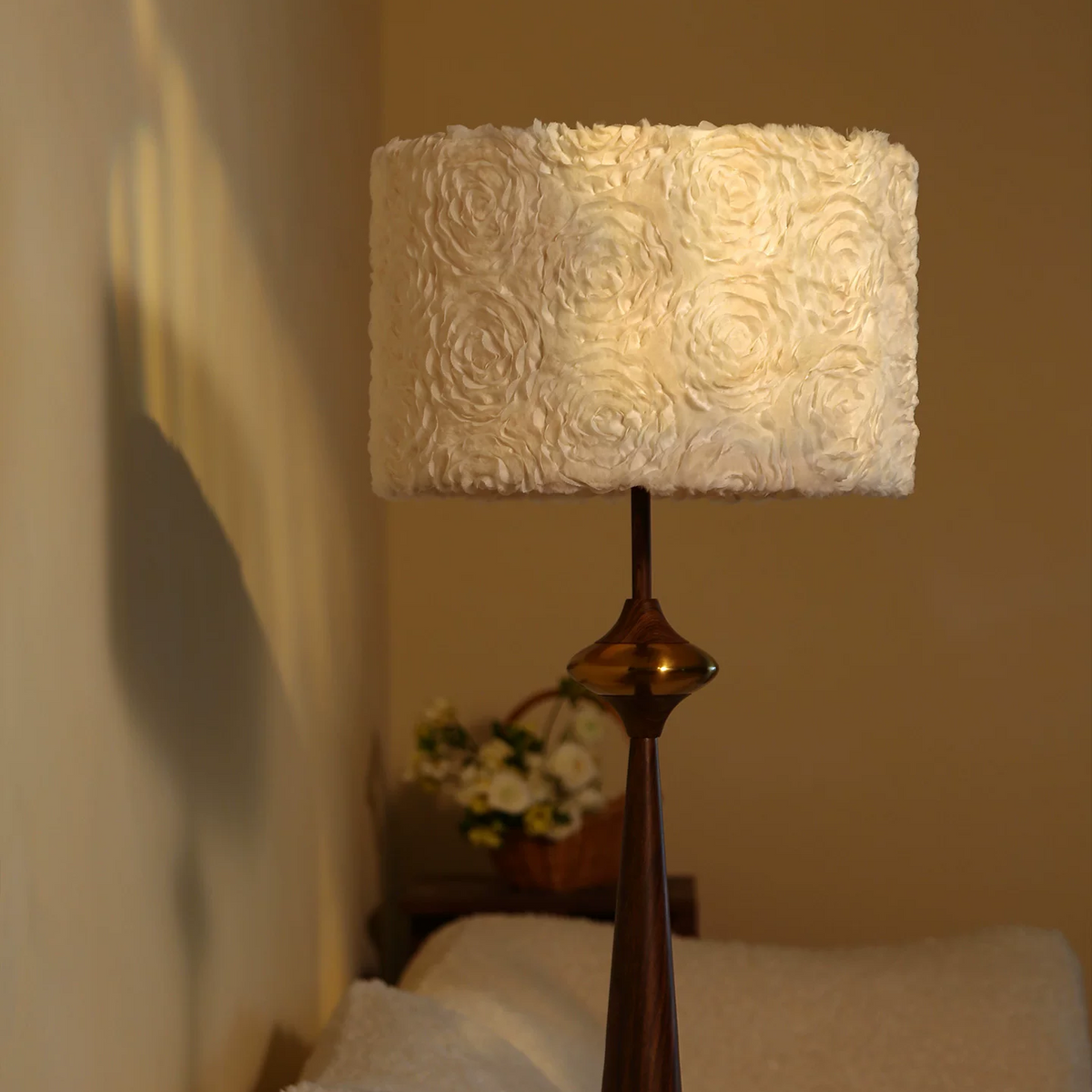 Rowan Tapered Walnut Floor Lamp Glowryte
