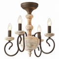 Rustic French Country 4-Light Candle Chandelier Glowryte
