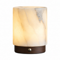 Selene Cylindrical Alabaster Cordless Table Lamp Glowryte