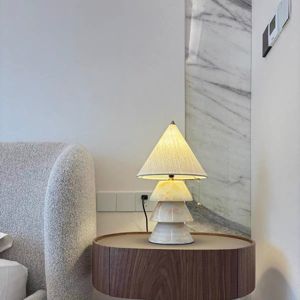 Serena Carved Jade-Style Tree Table Lamp Glowryte