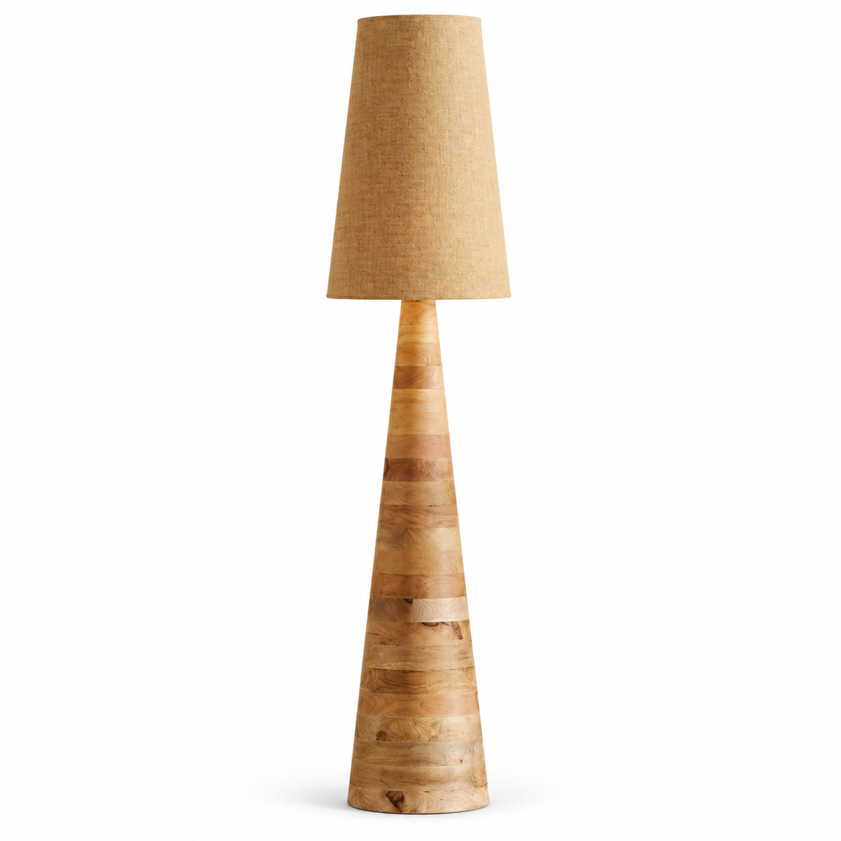 Silas Tapered Wood Floor Lamp Glowryte