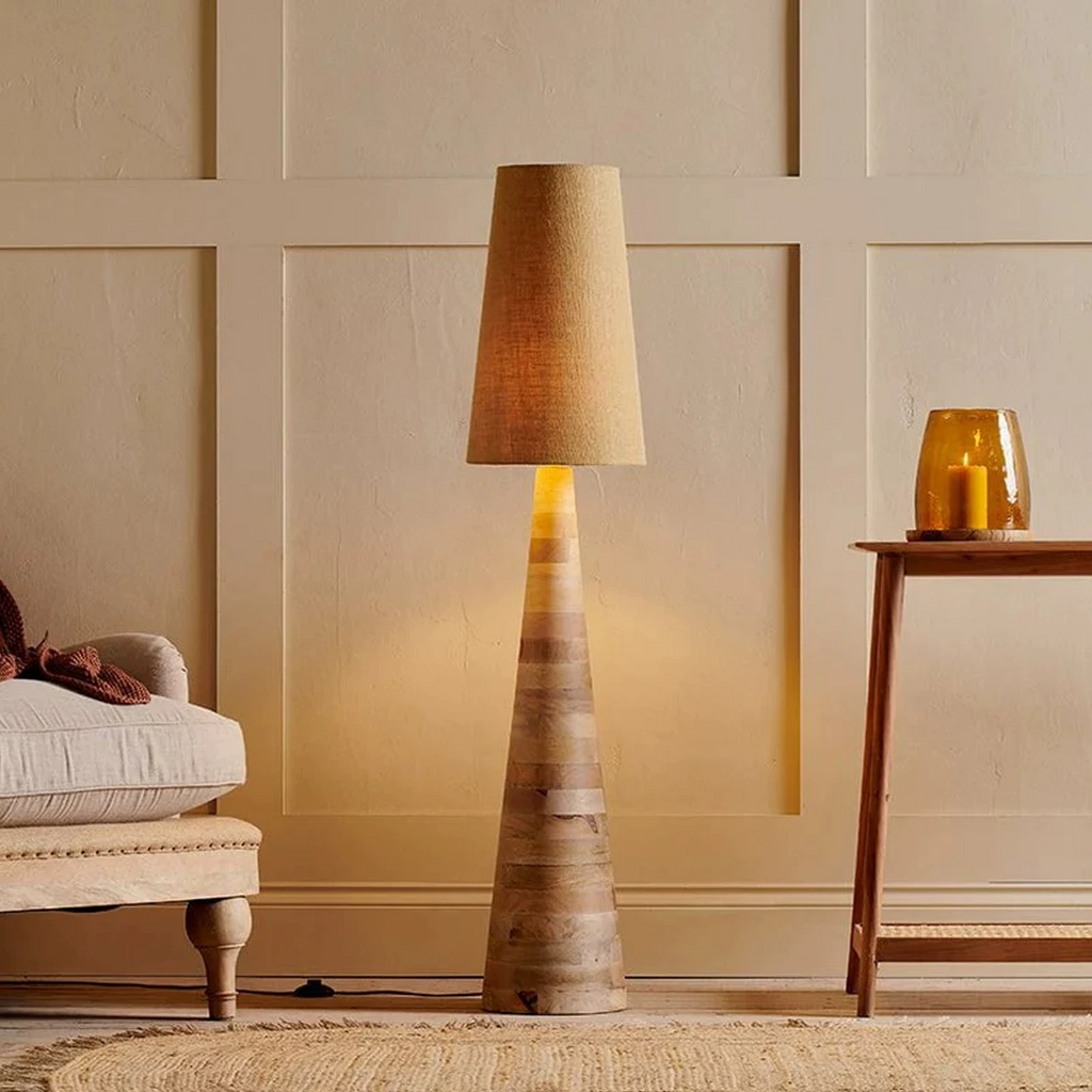 Silas Tapered Wood Floor Lamp Glowryte