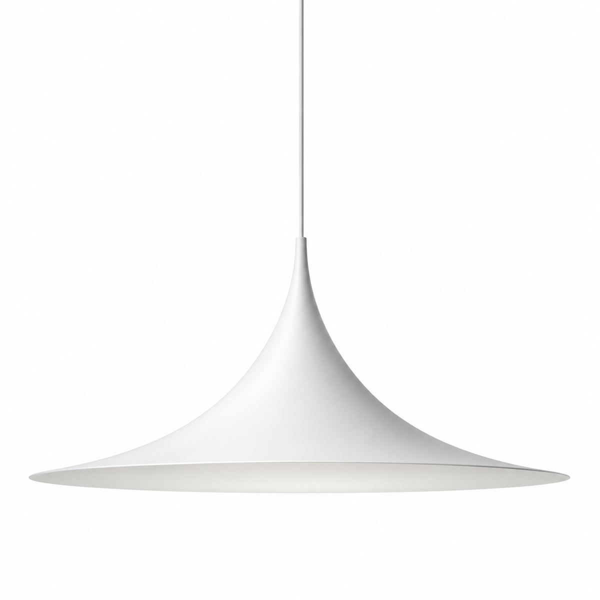Soren Flared Metal Pendant Light Matte White Glowryte
