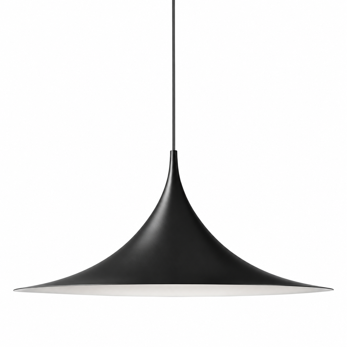 Soren Flared Metal Pendant Light Matte Black Glowryte