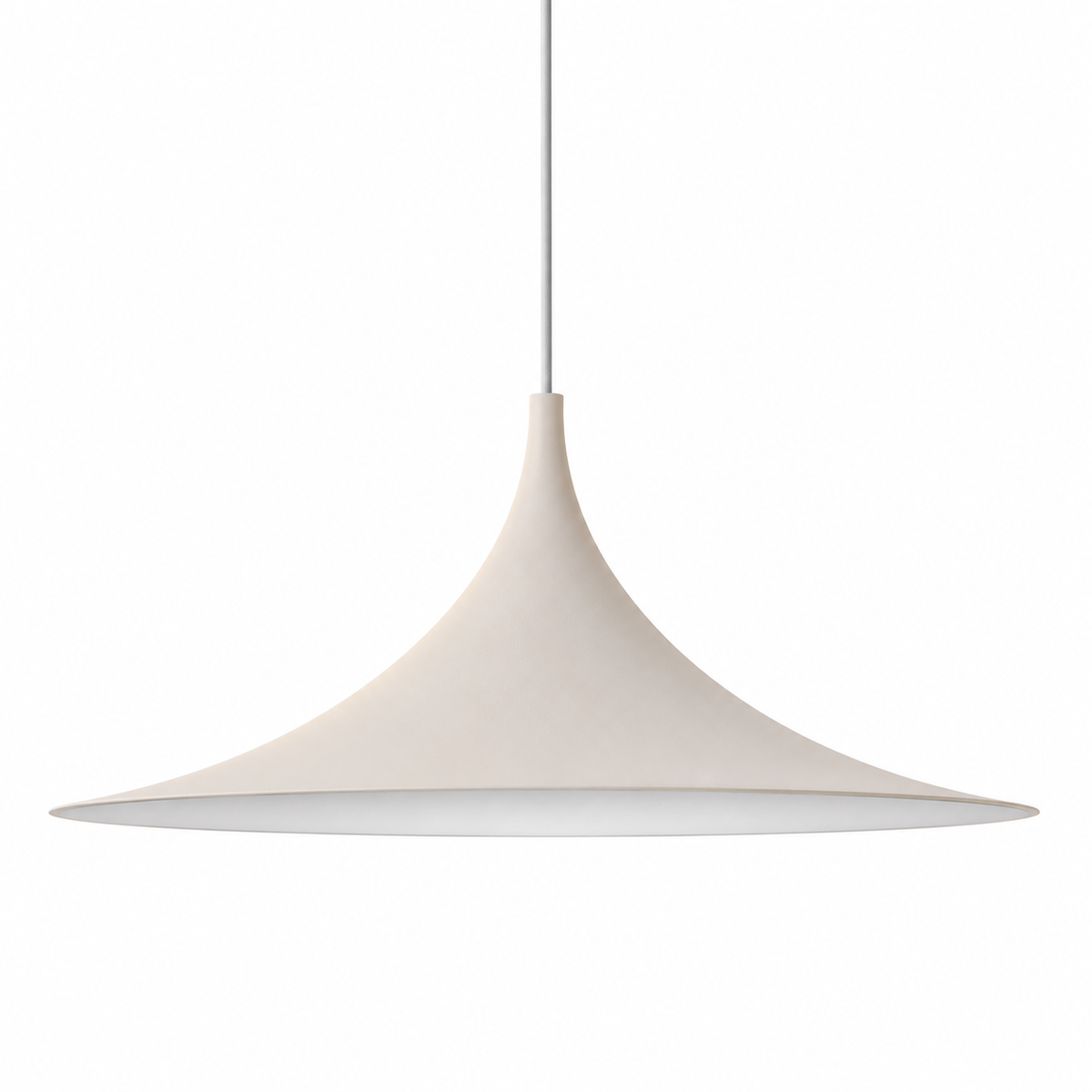 Soren Flared Metal Pendant Light Almond Beige Glowryte