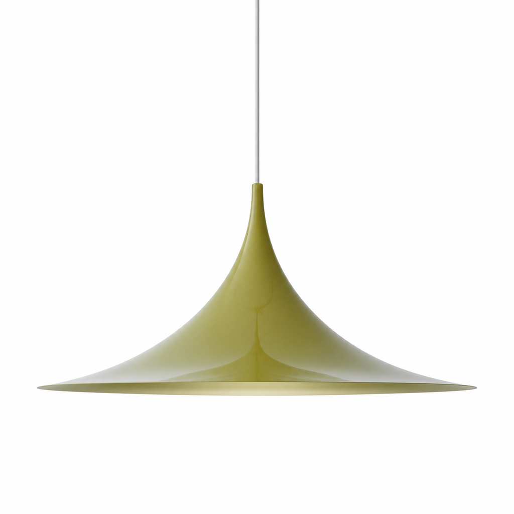 Soren Flared Metal Pendant Light Sage Green Glowryte