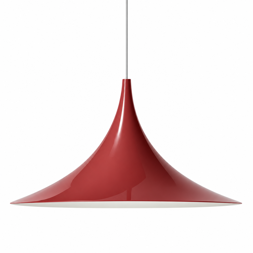Soren Flared Metal Pendant Light Brick Red Glowryte