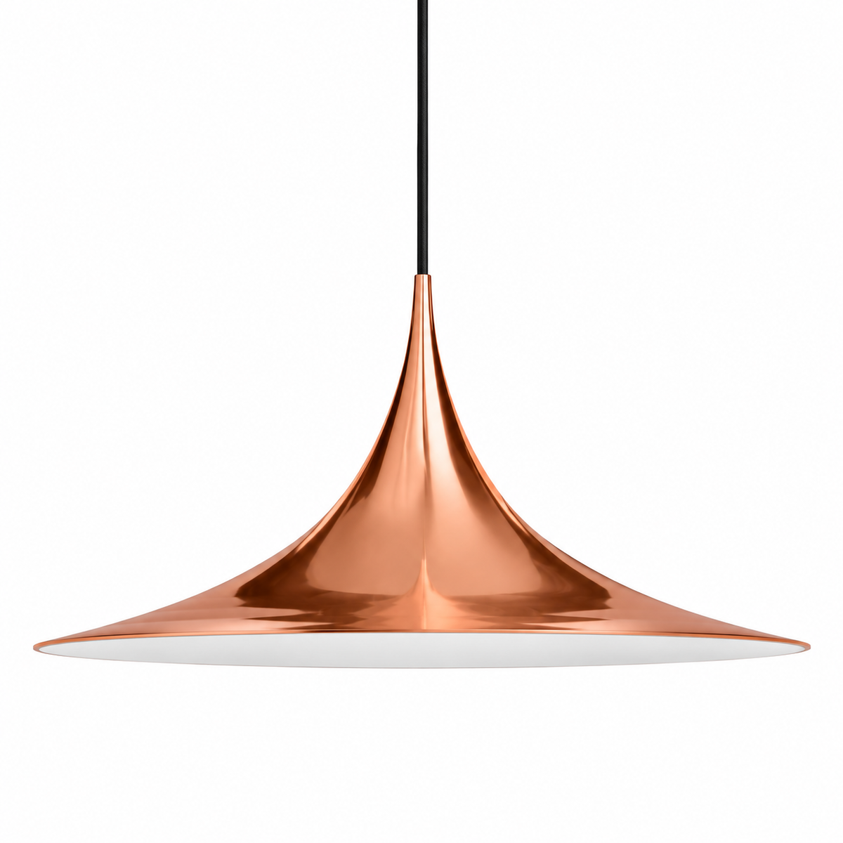Soren Flared Metal Pendant Light Rose Gold Glowryte