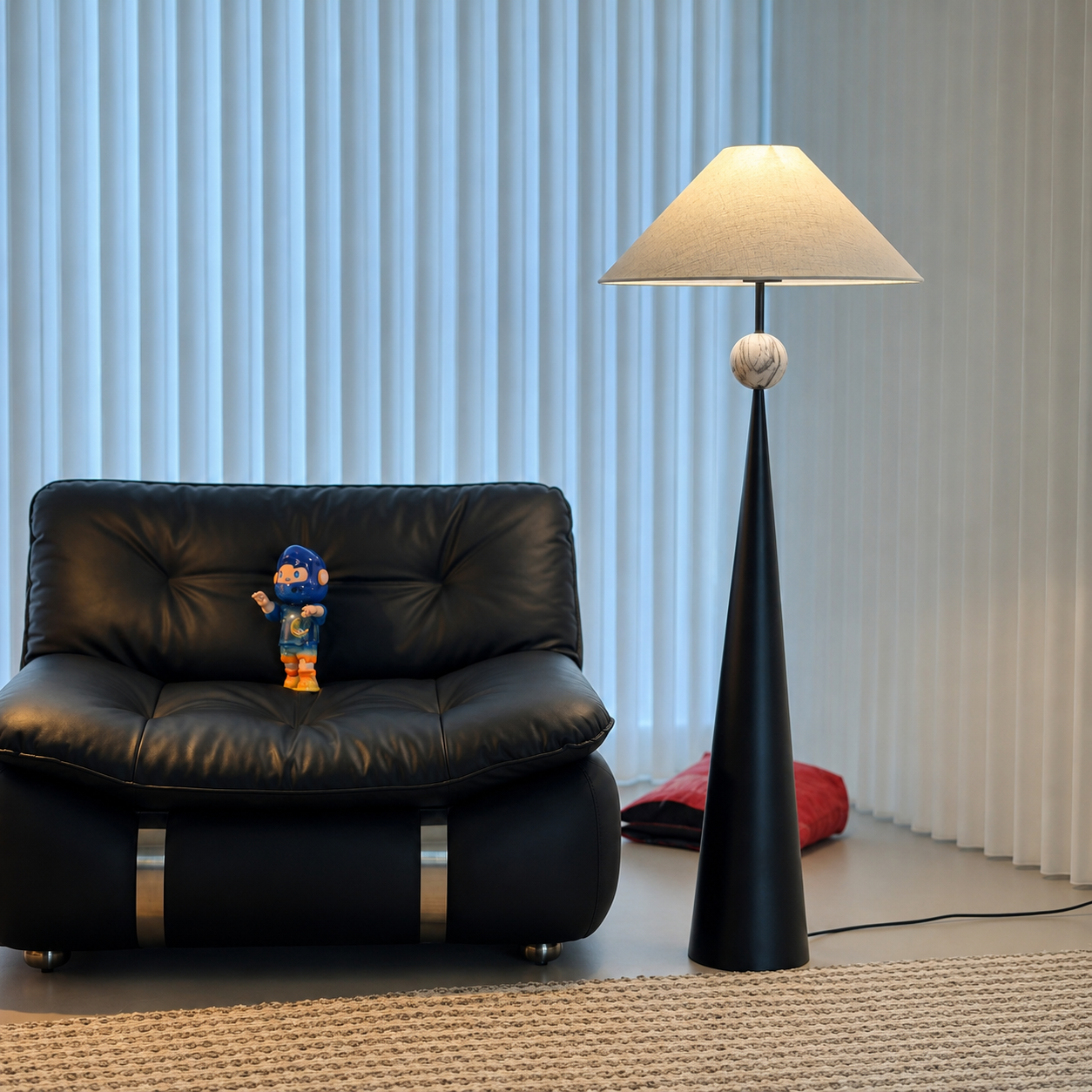 Spire Linen Floor Lamp Glowryte