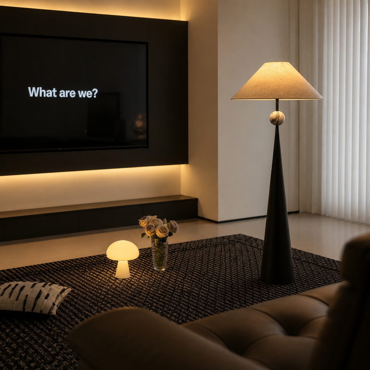 Spire Linen Floor Lamp Glowryte