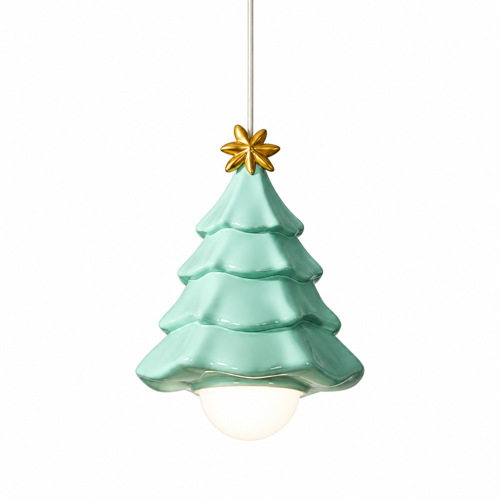 Stella Star-Topped Tree Mini Pendant Light Pastel Blue Glowryte