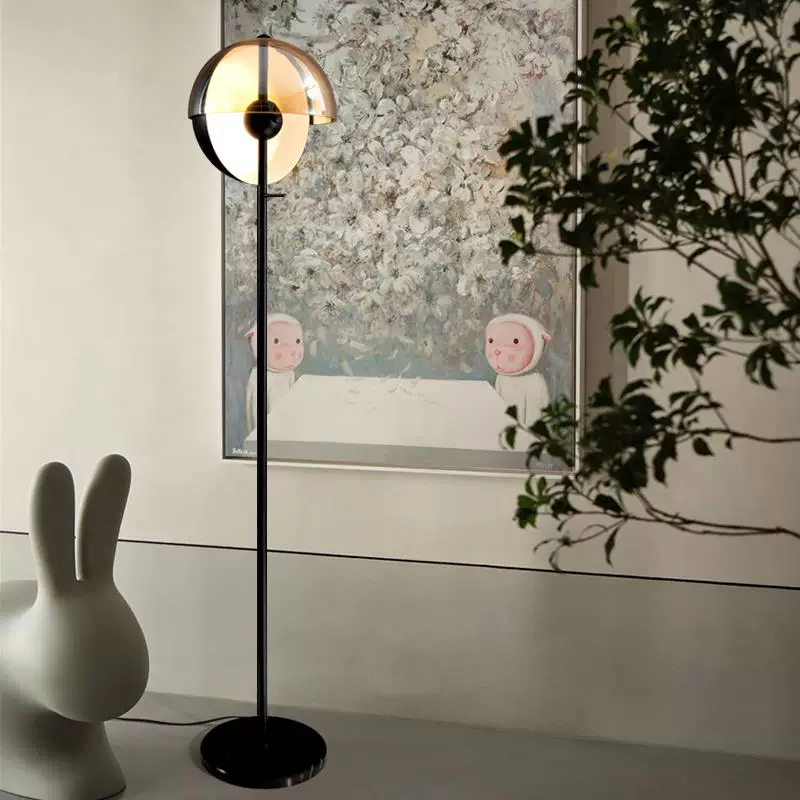 Theia Dual-Shade Glass Floor Lamp Glowryte