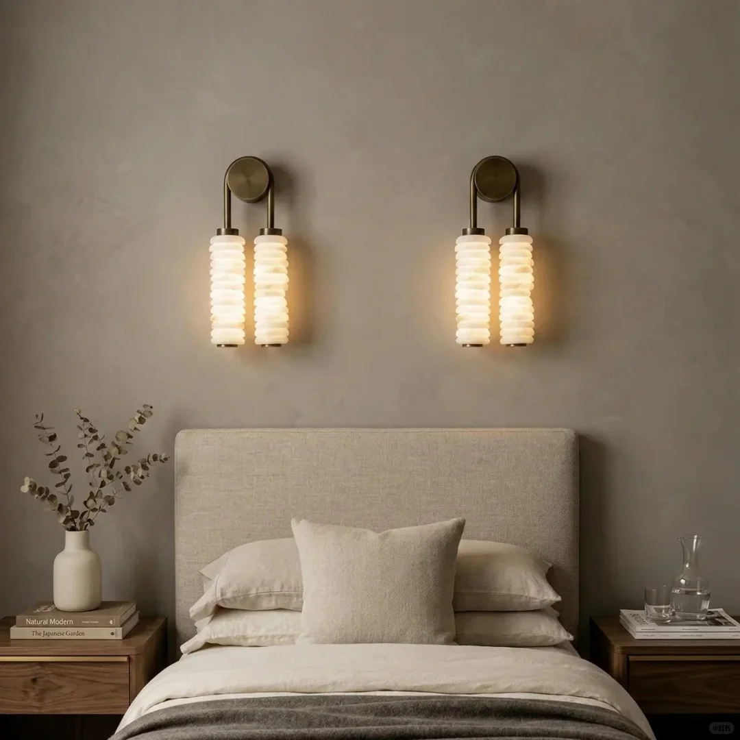Thera Tiered Alabaster Wall Sconce Glowryte