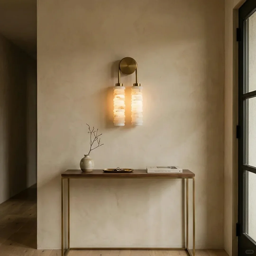 Thera Tiered Alabaster Wall Sconce Glowryte