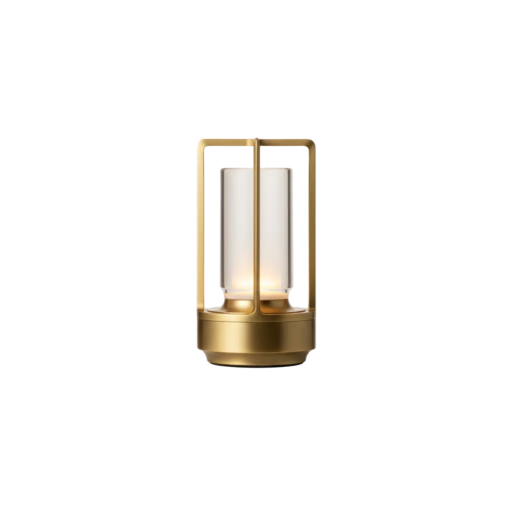 Lux Cylinder Table Lamp Gold D 3.5" × H 7" (D 9 × H 18 cm) Glowryte